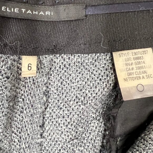 Elie Tahari 98% Wool Medium Gray Tweed Wide Leg Trouser Pants Sz 6 - Picture 13 of 15